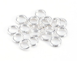 Silver (plated) Split Jump Ring 6mm, 21 gauge