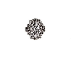 Antique Silver (plated) Small Bali Style Rondelle 12x13mm