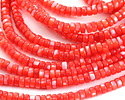 Red Coral Mother of Pearl Heishi 2x4mm