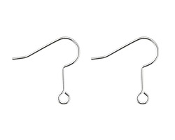 Silver (plated) Plain Earwire w/ Loop 20x20mm