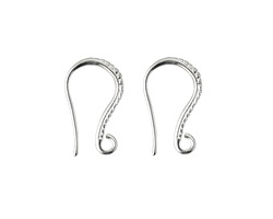 Silver (plated) Half Hammered Earwire 10x17mm