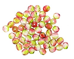 Czech Glass Dual Coated Watermelon Fire Polished Round 4mm
