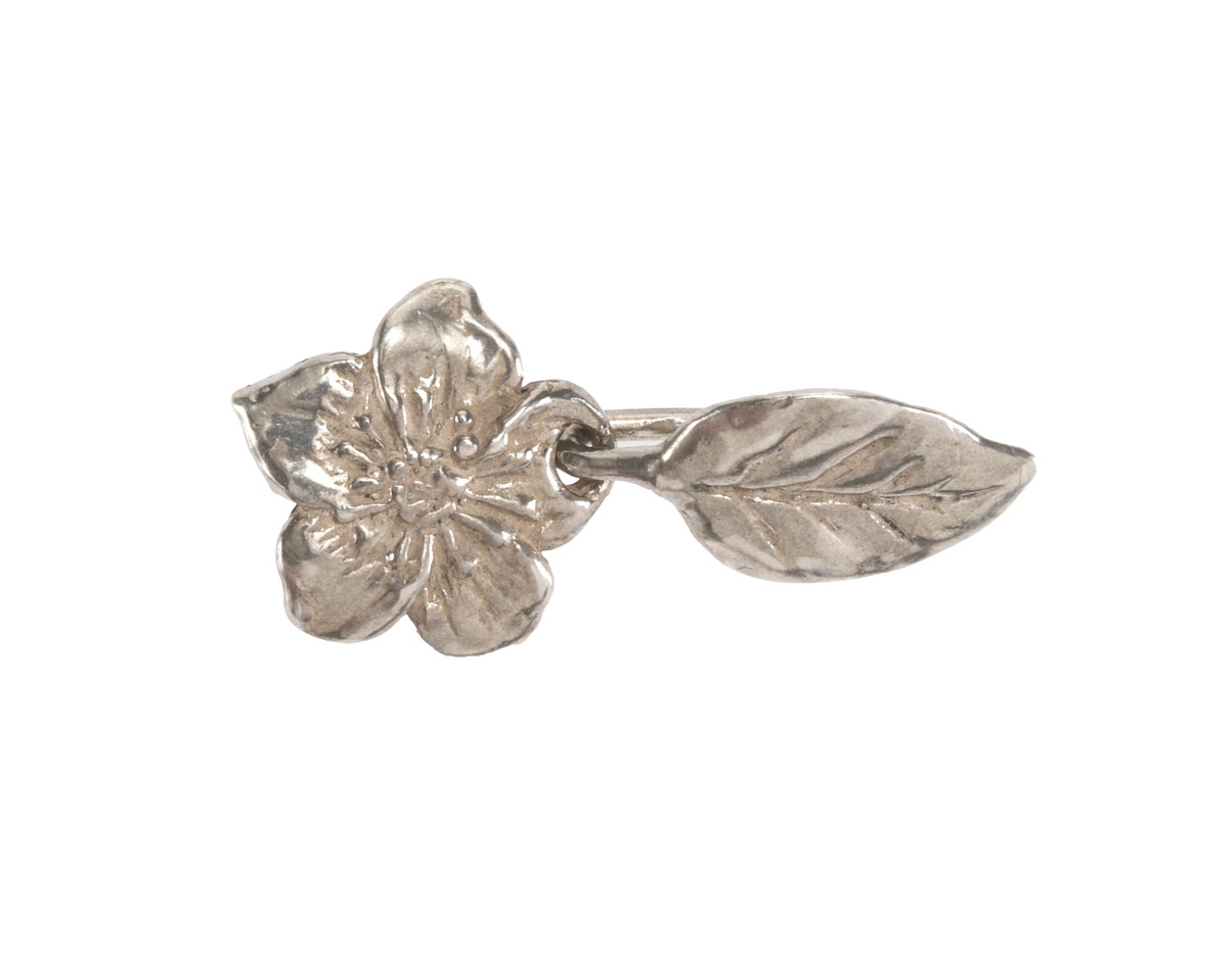 Green Girl Sterling Silver Rose Blossom Clasp 30x14mm