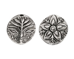 Green Girl Pewter Mesopotamian Face 23mm