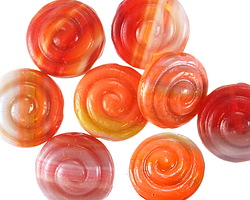 Czech Glass Orchard Swirl Coin 13mm