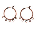 Antique Copper (plated) Hoop Earring w/ 5 Loops 28mm