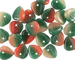 Czech Glass Berry Patch Leaf Drop 9mm