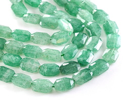 Green Strawberry Quartz Microfaceted Flat Slab 13x9mm