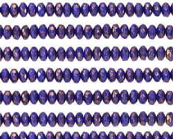 Czech Glass Bronzed Cobalt Fire Polished Rondelle 2x3mm