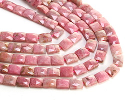 Wood Rhodonite Microfaceted Rectangle 10x8mm