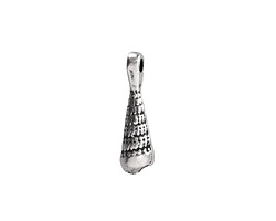 Mykonos Antique Silver (plated) Auger Shell Focal 7x23.5mm