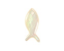 White Resin & Shell Fish Focal 10x24mm