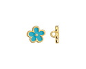 24K Gold (plated) Turquoise Enamel Daisy Button 10mm