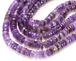 Amethyst Microfaceted Heishi 2x6mm