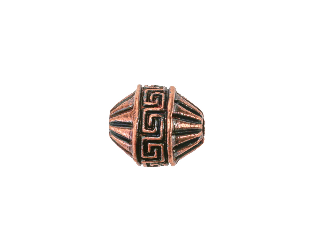 Mykonos Antique Copper (plated) Meander Bicone 14x12mm