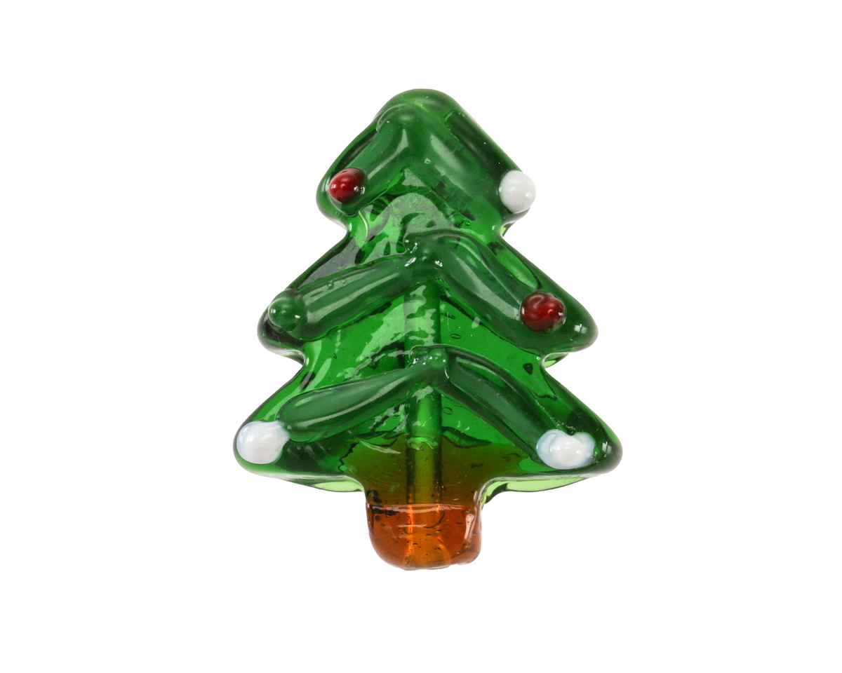 Christmas Tree Lampwork Glass Focal Bead 19-20x26mm