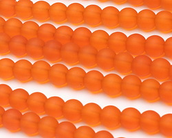 Tangerine Beach-Style Glass Round 6mm