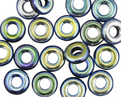 Czech Glass Jet AB Ring 9mm