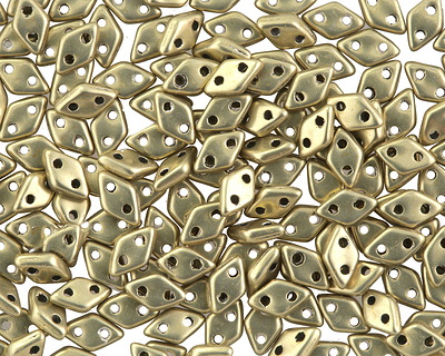 CzechMates Glass ColorTrends: Sueded Gold Cloud Dream 2-Hole Diamond 4x6mm