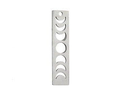 Stainless Steel Moon Phases Tag Pendant 35x9mm