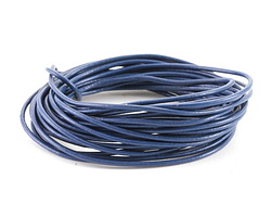 Blue Round Leather Cord 2mm, 32 feet