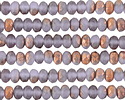 Czech Glass Matte Tanzanite w/ Copper Fire Polished Rondelle 3x5mm