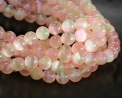 Peach & Yellow Dual-Tone Selenite Round 6mm