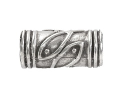 Mykonos Antique Silver (plated) Lined Fish Barrel (large hole) 30x14mm