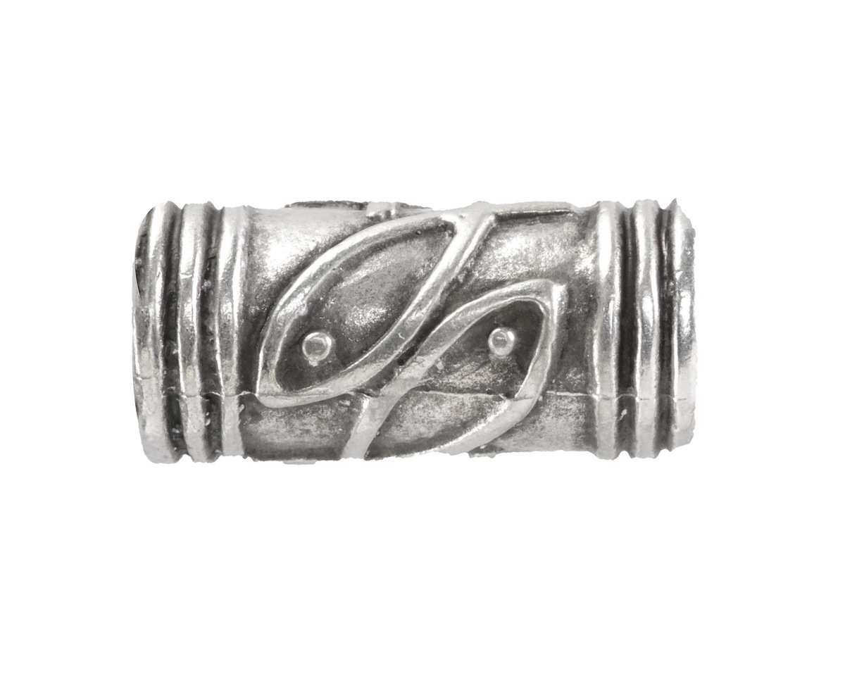 Mykonos Pewter Lined Fish Barrel (large hole) 30x14mm