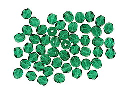 Czech Glass Green Emerald Fire Polished Round 4mm