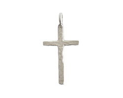 Nunn Design Antique Silver (plated) Hammered Traditional Cross Charm 17x34.5mm