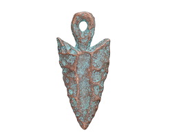Mykonos Copper (plated) Patina Narrow Arrow Head Pendant 21x47mm