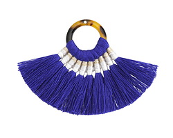 Santorini Fanned Tassel on Tortoise Shell Acetate Ring 70x45mm