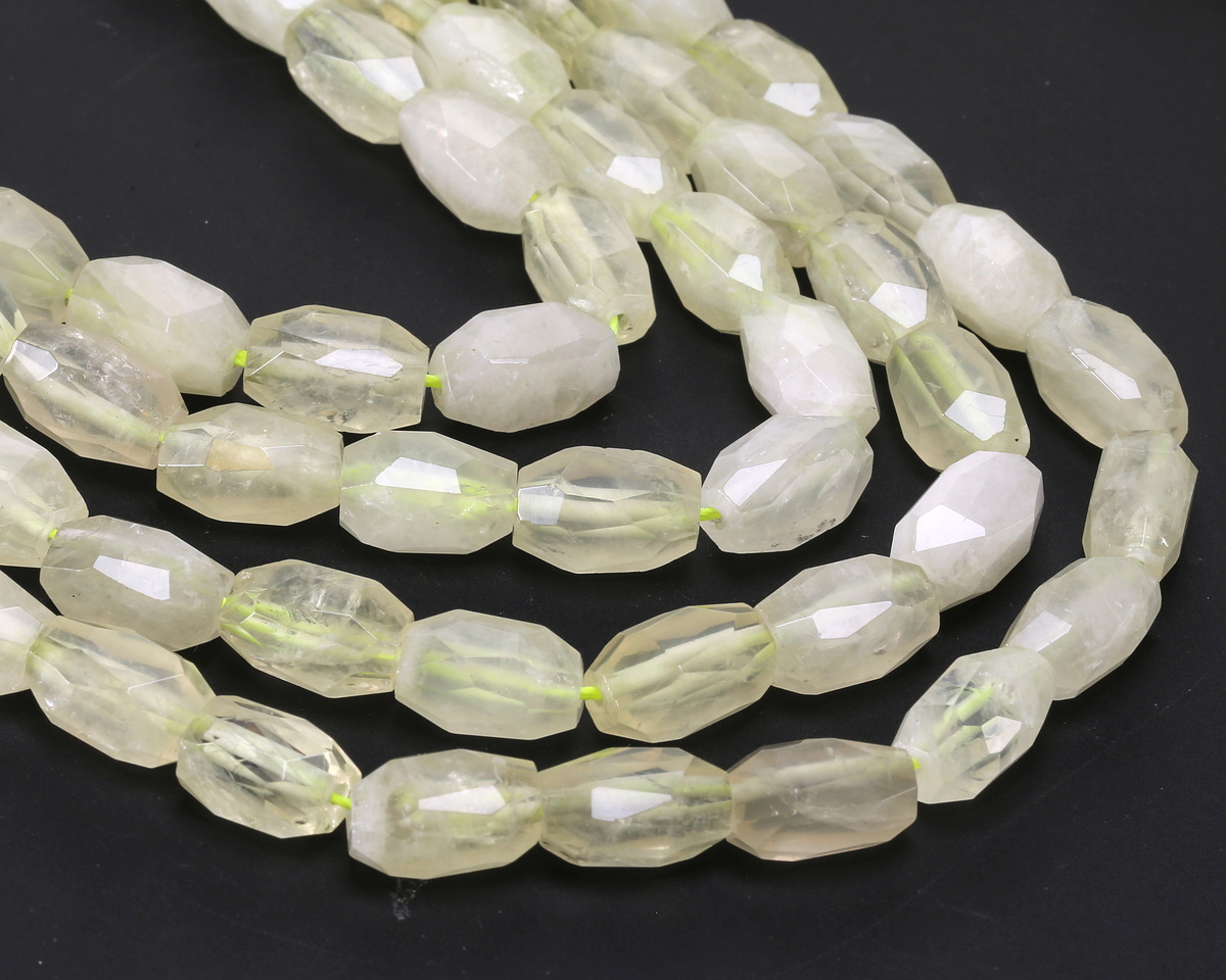Lemon Quartz (A) Microfaceted Long Nugget 9x14mm