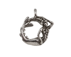 Green Girl Pewter Magical Mermaid Charm 22x24mm