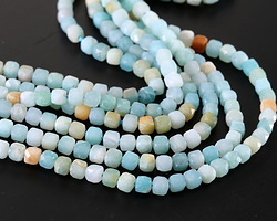 Black Gold Amazonite Faceted Cube 4mm