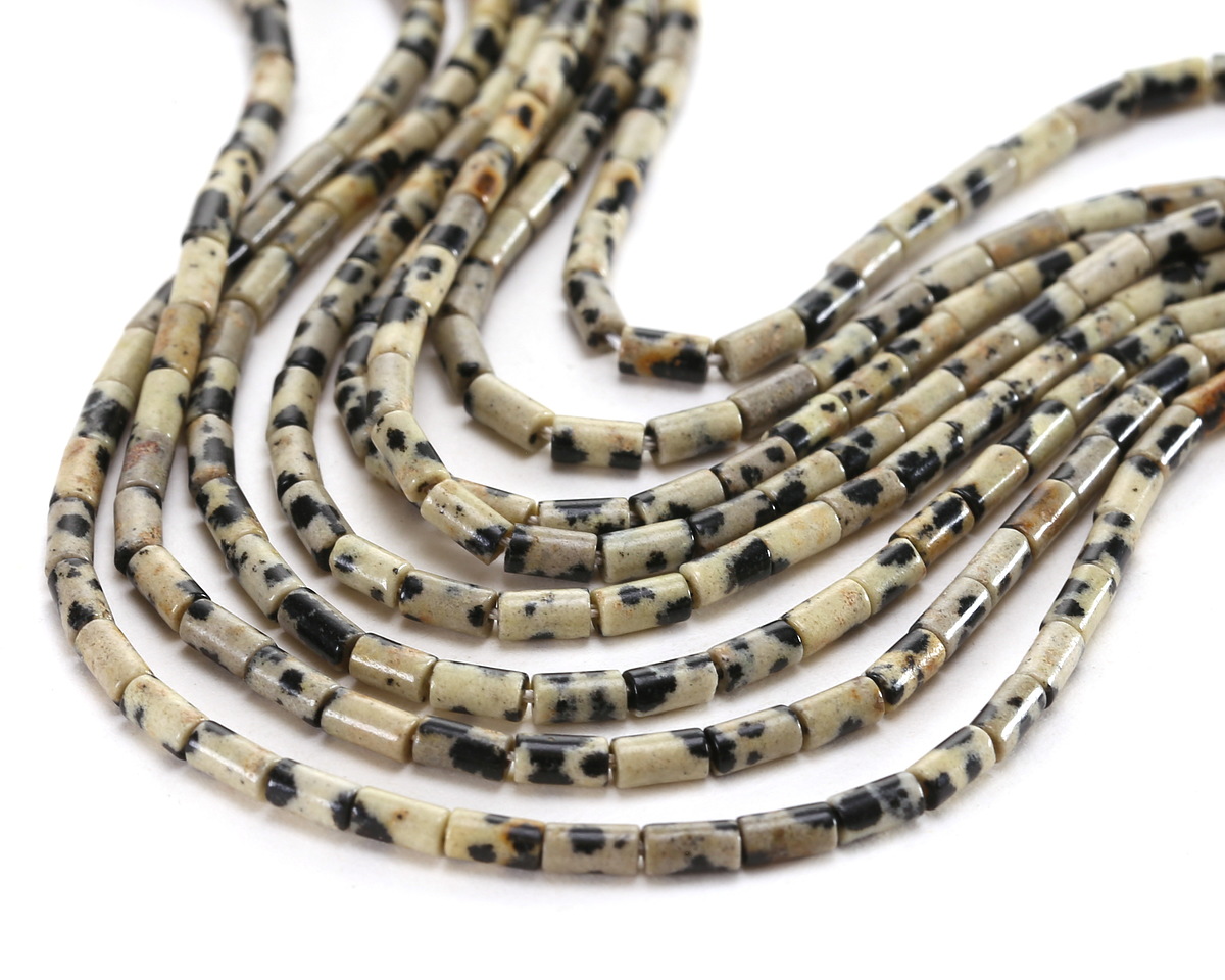 Dalmatian Jasper Tube 4x2mm
