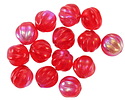 Czech Glass Ruby Red AB Melon Round 8mm