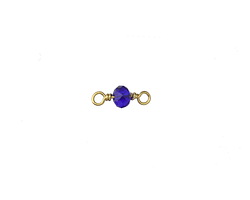 Cobalt Faceted 4mm Crystal Bead Brass Link