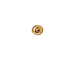 TierraCast Antique Gold (plated) Alphabet Bead "G" 7x6mm