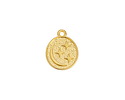 24K Gold (plated) Crescent Moon & Stars Oval Focal 12x16mm
