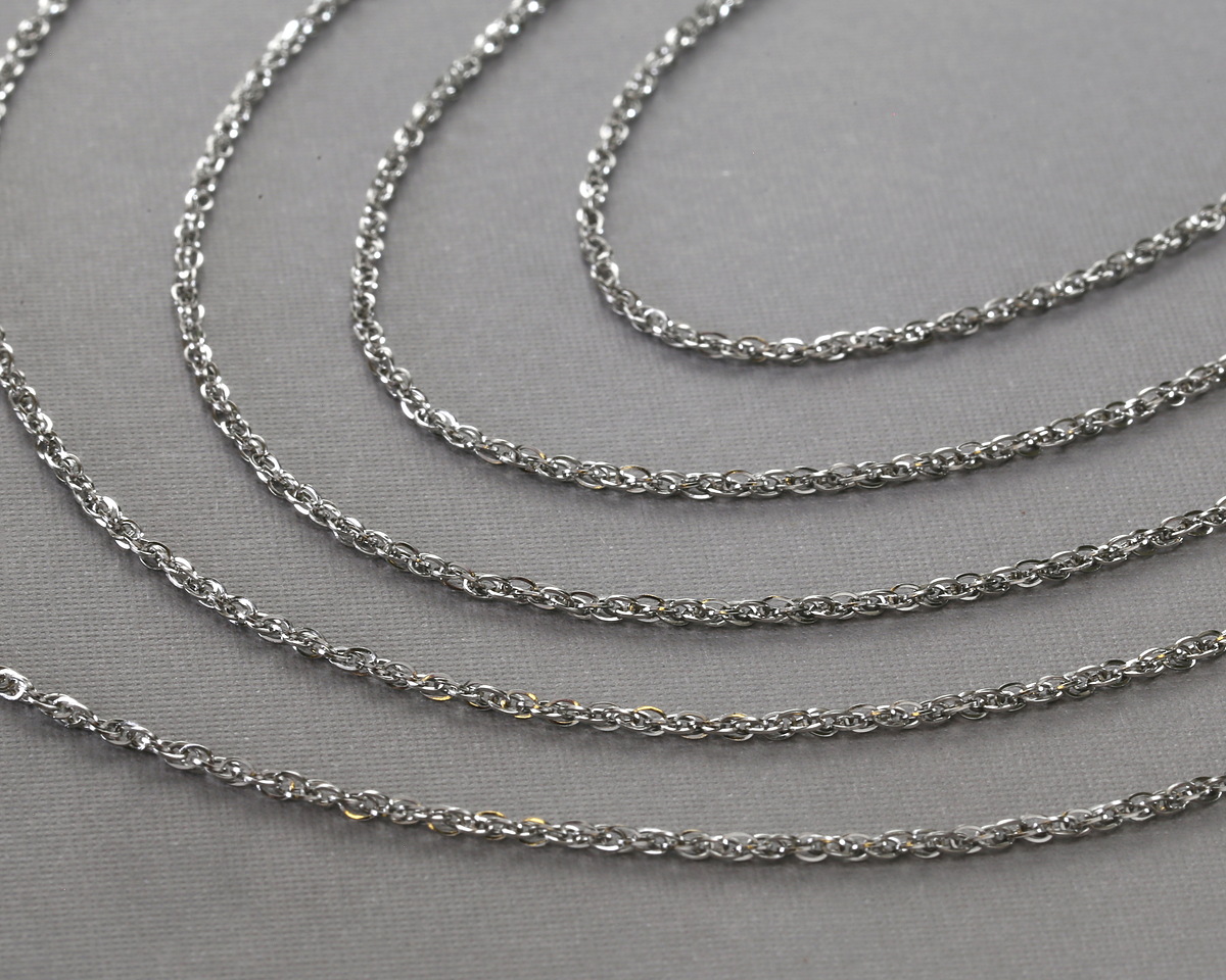 Stainless Steel Figaro Chain, 1.25x1.64mm links, 5' Package