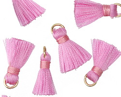 Pink w/ Jump Ring Thread Tassel 17mm