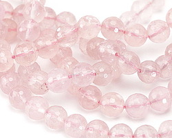 Madagascar Rose Quartz Faceted Round 8mm Beads