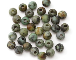 African Turquoise Matte Round (Large Hole) 6mm Beads