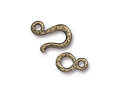 TierraCast Antique Brass (plated) Hammered Hook & Eye Clasp