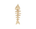 Satin Gold Finish Worry Fish Charm 8x27mm