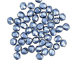 Czech Glass ColorTrends: Saturated Metallic Neutral Gray Fire Polished Round 4mm