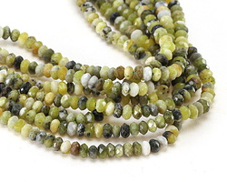 Yellow Opal Faceted Rondelle 2x4mm