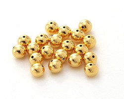 Gold (plated) Round Bead 6mm